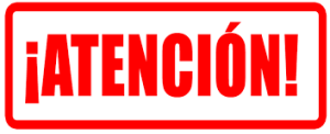 Aviso con la palabra atención