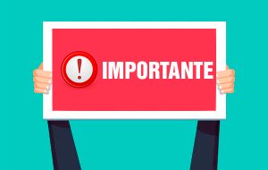 Aviso con la palabra importante